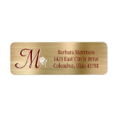 Glam Gold Red, geborsteld metaal Eigen monogram Et Etiket (Voorkant)