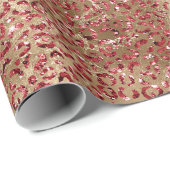 Glam Gold Red Glitter Luipaard Print Cadeaupapier (Rol Hoek)