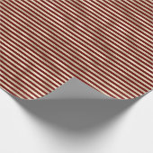 Glam Gold Red Holiday Stripes Cadeaupapier (Hoek)