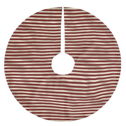 Glam Gold Red Holiday Stripes Kerstmis Kerstboom Rok (Voorkant)