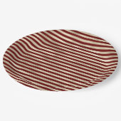 Glam Gold Red Holiday Stripes Kerstmis Papieren Bordje (Gekanteld)