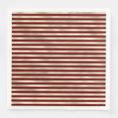 Glam Gold Red Holiday Stripes Kerstmis Servet (Voorkant)