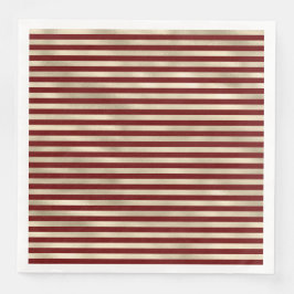 Glam Gold Red Holiday Stripes Kerstmis Servet
