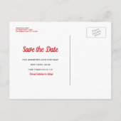 Glam Gold Red Save the Date Elegant Verjaardagsfee Aankondigingskaart (Achterkant)