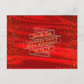 Glam Gold Red Save the Date Elegant Verjaardagsfee Aankondigingskaart (Voorkant)