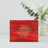 Glam Gold Red Save the Date Elegant Verjaardagsfee Aankondigingskaart (Staand voorkant)
