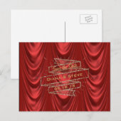 Glam Gold Red Wedding | Elegante save the date Aankondigingskaart (Voorkant / Achterkant)