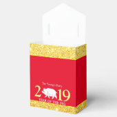 Glam Gold Red Year varken 2019 Chinees Nieuwjaar Bedankdoosjes (Geopend)