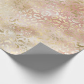 Glam Gold Roos Blush Pink Leopard Print Cadeaupapier (Hoek)