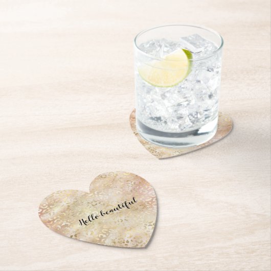 Glam Gold Roos Blush Pink Leopard Print Kartonnen Onderzetters (Insitu)