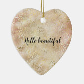 Glam Gold Roos Blush Pink Leopard Print Keramisch Ornament (Rechts)