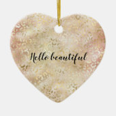 Glam Gold Roos Blush Pink Leopard Print Keramisch Ornament (Voorkant)