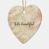 Glam Gold Roos Blush Pink Leopard Print Keramisch Ornament (Links)