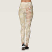 Glam Gold Roos Blush Pink Leopard Print Leggings (Achterkant)