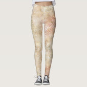 Glam Gold Roos Blush Pink Leopard Print Leggings (Voorkant)