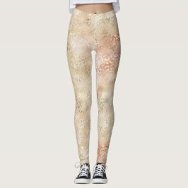 Glam Gold Roos Blush Pink Leopard Print Leggings