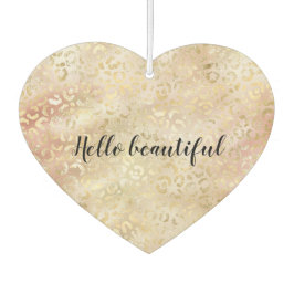 Glam Gold Roos Blush Pink Leopard Print Luchtverfrisser