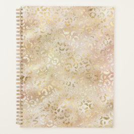 Glam Gold Roos Blush Pink Leopard Print Planner
