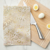 Glam Gold Roos Blush Pink Leopard Print Theedoek (Quarter Fold)