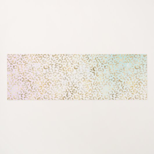 Glam Gold Roos Blush Pink Leopard Print Yogamat (Achterkant (horizontaal))