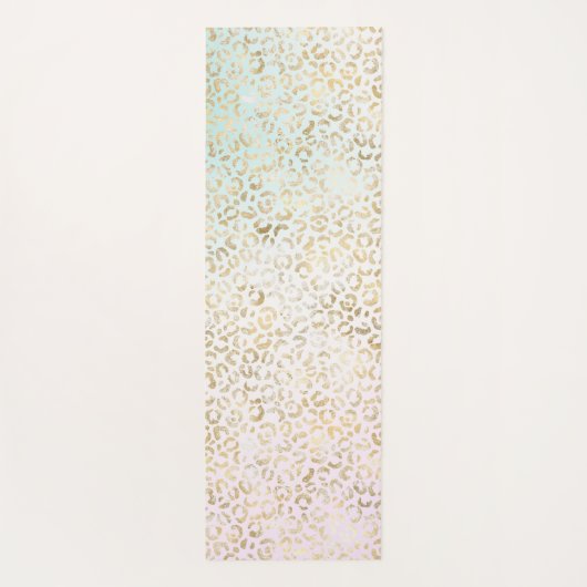 Glam Gold Roos Blush Pink Leopard Print Yogamat (Achterkant)
