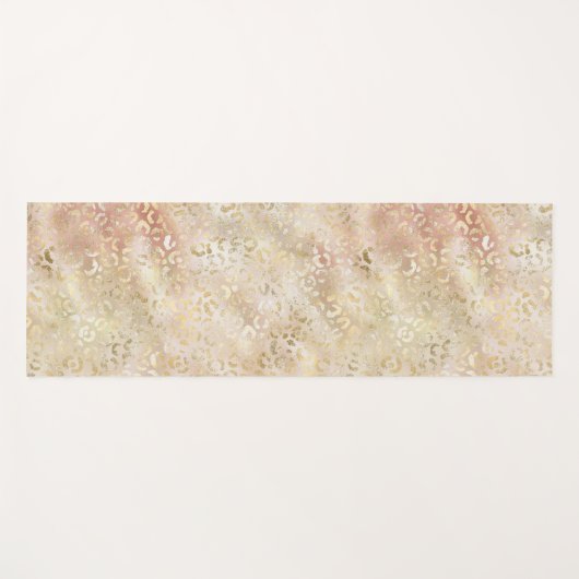 Glam Gold Roos Blush Pink Leopard Print Yogamat (Voorkant (horizontaal))