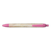 Glam Gold Roos Blush Pink Leopard Print Zwarte Inkt Pen (Achterkant)