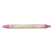 Glam Gold Roos Blush Pink Leopard Print Zwarte Inkt Pen (Voorkant)
