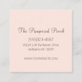 Glam Gold Roos Glitter Drift Dog Grooming Service Vierkante Visitekaartje (Achterkant)