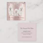 Glam Gold Roos Glitter Drift Poodle Pet Sitting Vierkante Visitekaartje (Voorkant / Achterkant)