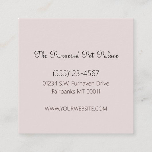 Glam Gold Roos Glitter Drift Script Pet Sitting Vierkante Visitekaartje (Achterkant)