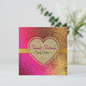 Glam Gold & Roze - Aangepaste, zestien maal uitgen Kaart (Staand voorkant)