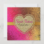 Glam Gold & Roze - Aangepaste, zestien maal uitgen Kaart (Voorkant)