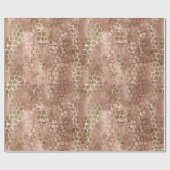 Glam Gold Roze Ombre Giraffe Print Cadeaupapier (Vlak)