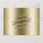 Glam Gold Save the Date Elegant Verjaardagsfeest Aankondigingskaart (Voorkant)