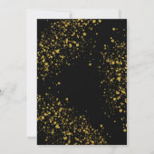 Glam Gold Script on Black | New Years Eve Party Kaart (Achterkant)