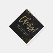 Glam Gold Script op zwart | Hoera voor de nieuwe j Servet (Hoek)