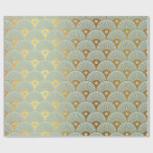 Glam Gold Seashells Mint Green Nautical Yacht Club Cadeaupapier (Vlak)