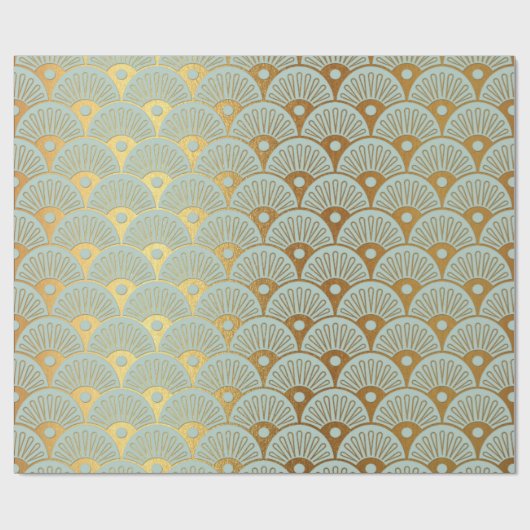 Glam Gold Seashells Mint Green Nautical Yacht Club Cadeaupapier (Vlak)