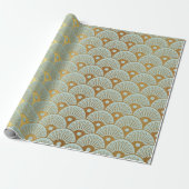 Glam Gold Seashells Mint Green Nautical Yacht Club Cadeaupapier (Uitgerold)