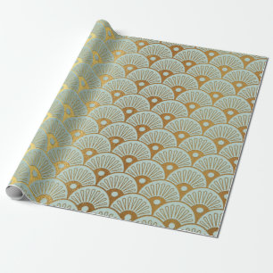 Glam Gold Seashells Mint Green Nautical Yacht Club Cadeaupapier