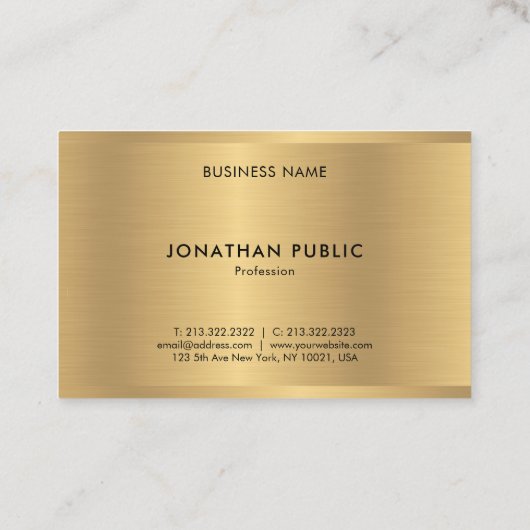 Glam Gold-Sjabloon elegante moderne luxe Populaire Visitekaartje (Achterkant)