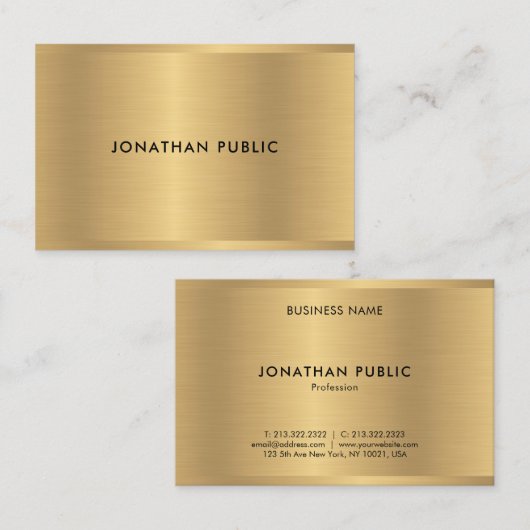 Glam Gold-Sjabloon elegante moderne luxe Populaire Visitekaartje (Voorkant / Achterkant)