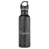 Glam Gold Sparkle Confetti gepersonaliseerd Waterfles (Voorkant)