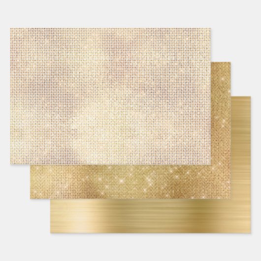 Glam Gold Sparkle Inpakpapier Vel (Set)
