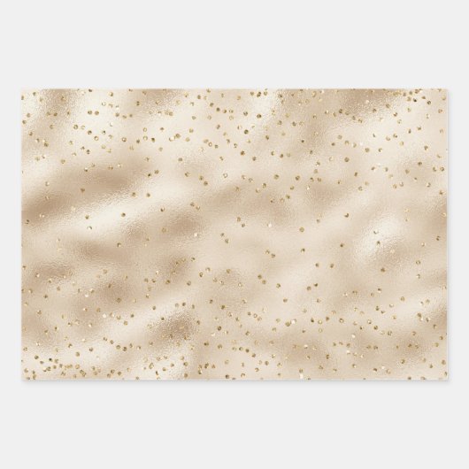 Glam Gold Sparkle-Stippen Inpakpapier Vel (Voorkant)