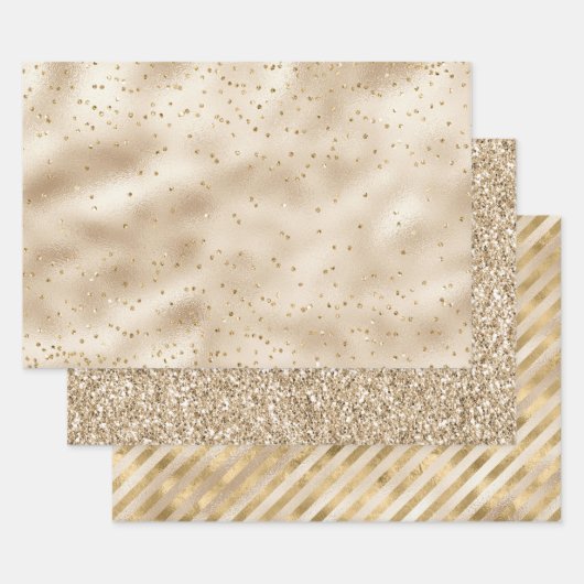  Glam Gold Sparkle-Stippen  Inpakpapier Vel (Set)