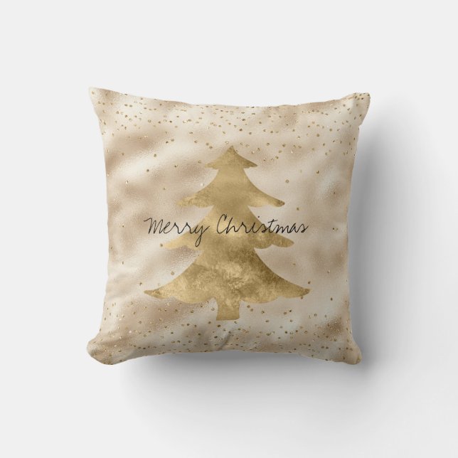  Glam Gold Sparkle-Stippen kerstboom       Kussen (Voorkant)
