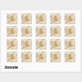  Glam Gold Sparkle-Stippen kerstboom Vierkante Sticker (Vel)
