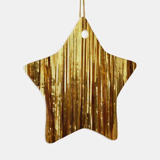 Glam Gold Sparkle Stripes Bruiloft Keramisch Ornament (Rechts)